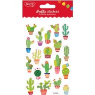 Matrica, dombor Daco "Puffy stickers" kaktuszok