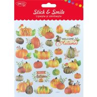 Matrica, glitteres Daco "Stick & Smile" ősz