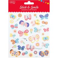 Matrica, papír Daco "Stick & Smile" pillangók