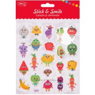   Matrica, glitteres Daco "Stick & Smile" gyümölcsök