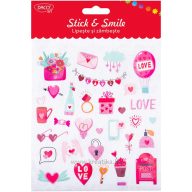 Matrica, glitteres Daco "Stick & Smile" Love