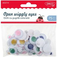 Mozgó szem vegyes méret 75 db/csomag Daco színes