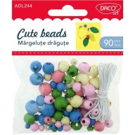 Fa golyó, fűzhető, vegyes méret Daco