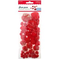 Pompon 50 db/csomag Daco piros
