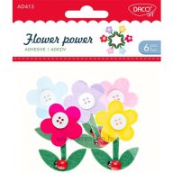 Filc forma, virág katicával 6,5 cm Daco "Flower power