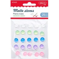   Félgyöngy, öntapadós Daco "Matte stones" vegyes színek