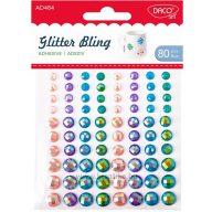   Strasszkő, öntapadós 80 db/csomag Daco "Glitter Bling" vegyes színek