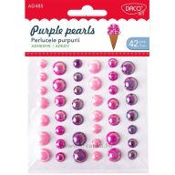 Félgyöngy, öntapadós Daco "Purple pearls" lila