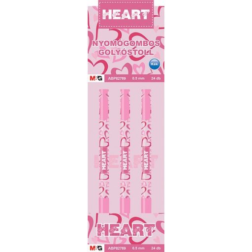 Golyóstoll 0,5 mm M&G "Heart" kék
