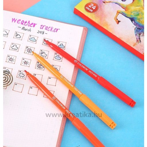 Filctoll készlet 1 mm Deli "ColoRun" 24 szín