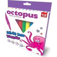   Filctoll készlet 1-3 mm háromszög test, kimosható Octopus 12 szín