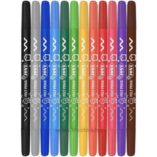 Filctoll készlet kétvégű, kimosható Jovi 12 szín