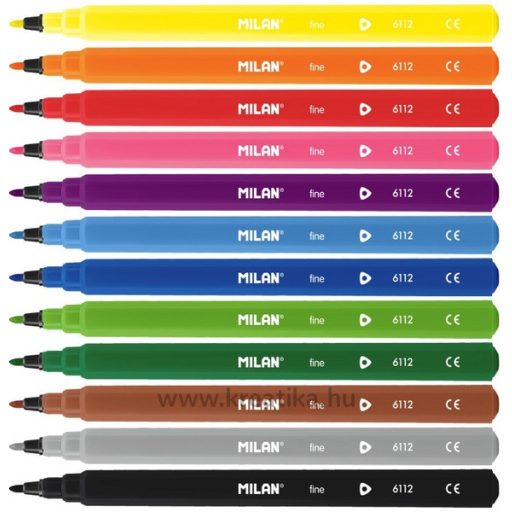 Filctoll készlet 2 mm háromszög test Milan 6112 12 szín