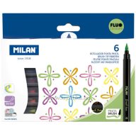 Ecsetfilc készlet 0,5-6 mm Milan "Fluo" 6 szín