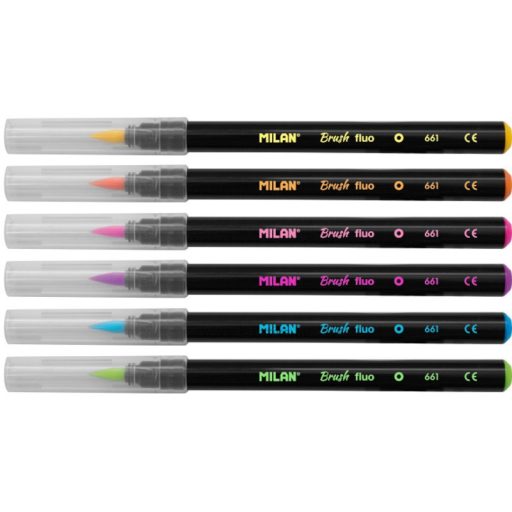 Ecsetfilc készlet 0,5-6 mm Milan "Fluo" 6 szín