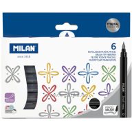 Ecsetfilc készlet 0,5-6 mm Milan "Metal" 6 szín