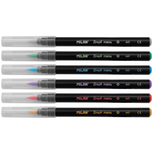 Ecsetfilc készlet 0,5-6 mm Milan "Metal" 6 szín