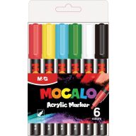 Akril marker készlet M&G "Mocalo" 6 alap szín