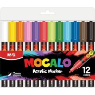 Akril marker készlet M&G "Mocalo" 12 szín