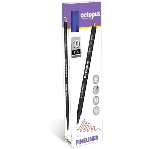 Tűfilc 0,4 mm Octopus "Fineliner" kék