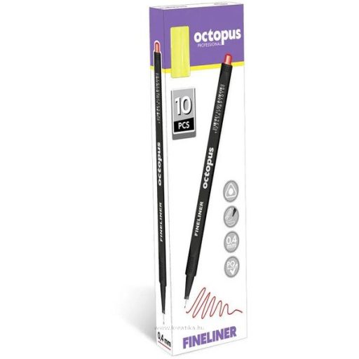 Tűfilc 0,4 mm Octopus "Fineliner" sárga