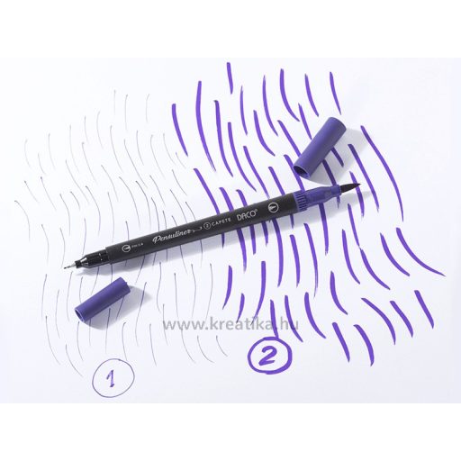 Filctoll 0,4-1,5 mm kétvégű, tű- és ecsethegy Daco "Pensuliner" kék