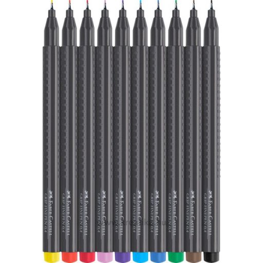 Tűfilc 0,4 mm Faber-Castell "Grip" Finepen 10 szín