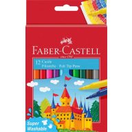 Filctoll készlet, kimosható 1 mm Faber-Castell 12 szín