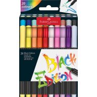   Ecsetfilc készlet 0,5-6 mm Faber-Castell "Black Edition" 20 szín