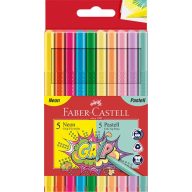   Filctoll készlet, kimosható 1 mm Faber-Castell "Grip" 10 neon és pasztell szín