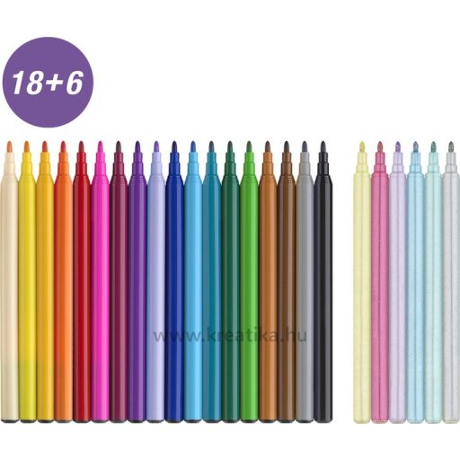 Filctoll készlet 2 mm Faber-Castell "Unicorn" 18+6 szín