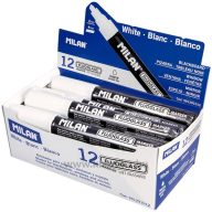   Krétamarker 2,4 mm vágott hegyű Milan "Fluoglass" fehér