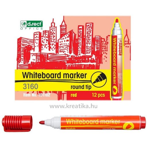 Táblamarker 3 mm gömb d.rect 3160 piros