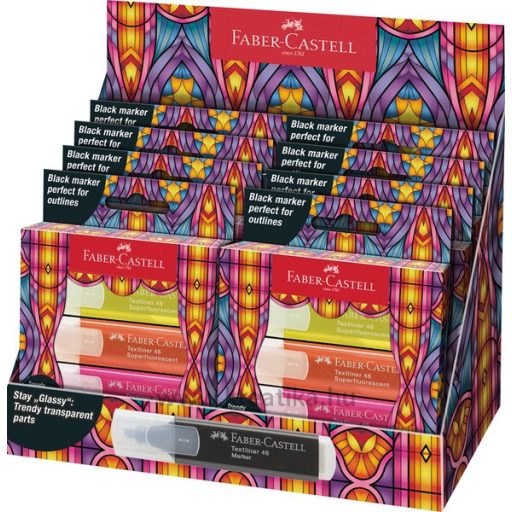 Szövegkiemelő készlet 1-5 mm Faber-Castell "Textliner 46" Glassy Superfluorescent 4 szín