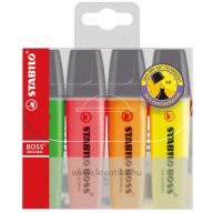   Szövegkiemelő készlet 2-5 mm STABILO "Boss" 4 szín