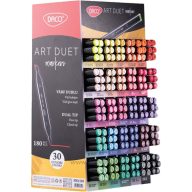   Alkoholos marker display 180 db-os kétvégű, vágott és gömb Daco "Art Duet" 30 szín