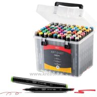   Alkoholos marker készlet kétvégű, vágott és gömb Daco "Art Duet" 80 szín