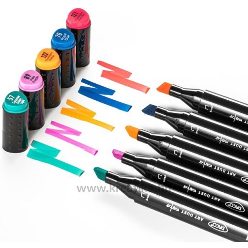 Alkoholos marker készlet kétvégű, vágott és gömb Daco "Art Duet" 80 szín