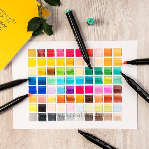 Alkoholos marker készlet kétvégű, vágott és gömb Daco "Art Duet" 80 szín