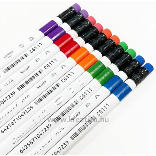 Grafitceruza HB háromszög test,  radíros Daco