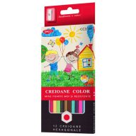 Színesceruza készlet, ajándék hegyező Daco 12 szín