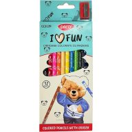   Színesceruza készlet radíros, ajándék hegyező Daco 12 szín