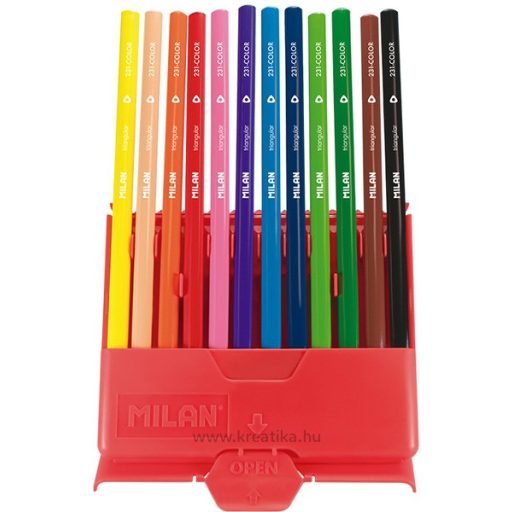 Színesceruza készlet műanyag dobozos Milan 231 12 szín