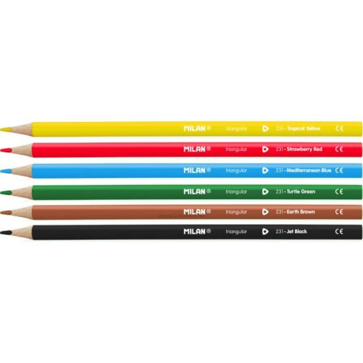 Színesceruza készlet háromszög test Milan 231 6 szín