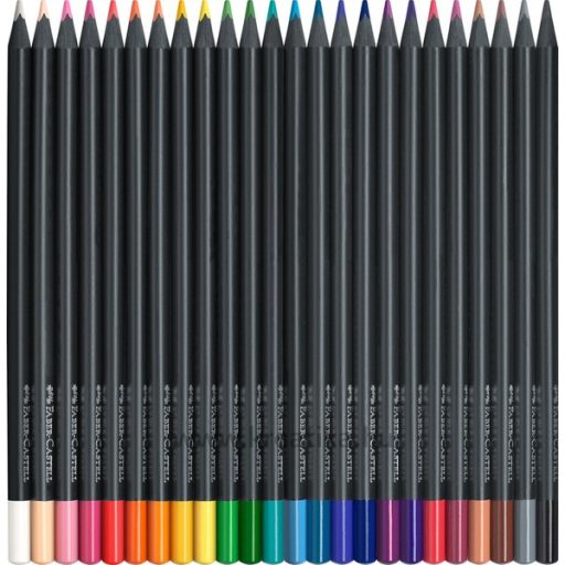Színesceruza készlet fekete fa, háromszög test Faber-Castell "Black Edition" 24 szín