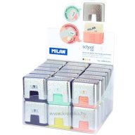   Radír, műanyag tokos Milan 430 "Silver" vegyes színek