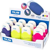   Radír, műanyag tokos Milan 1012 "School" vegyes színek