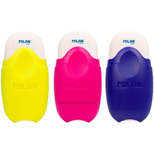 Radír, műanyag tokos Milan 1012 "School" vegyes színek