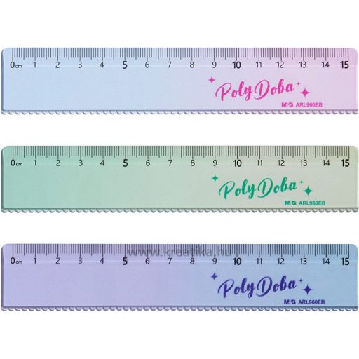 Vonalzó 15 cm M&G "Poly Doba" vegyes színek