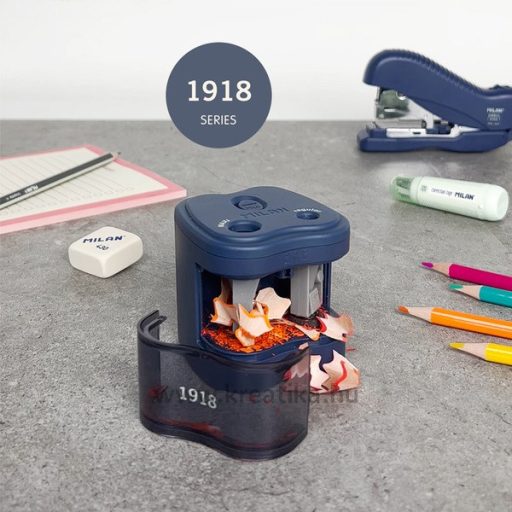 Hegyező asztali, elemes, 2 lyukú Milan "1918 Series" navy kék